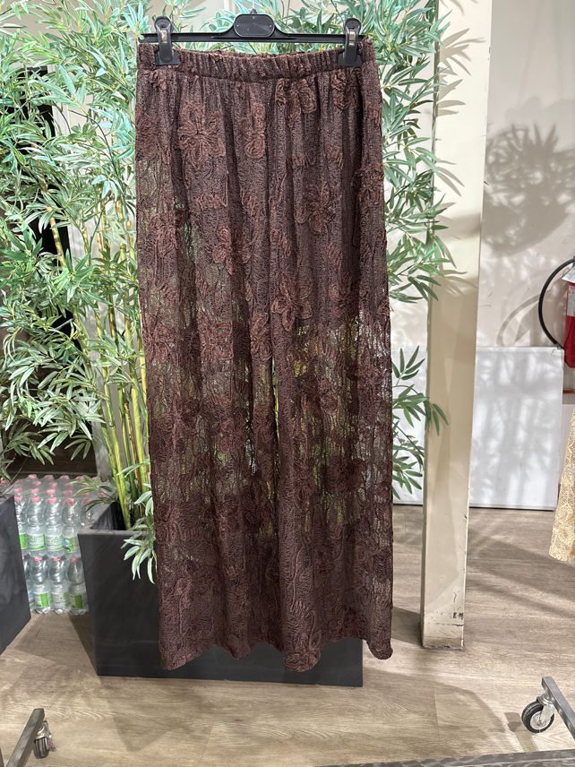 Wide‑Leg Lace Trousers