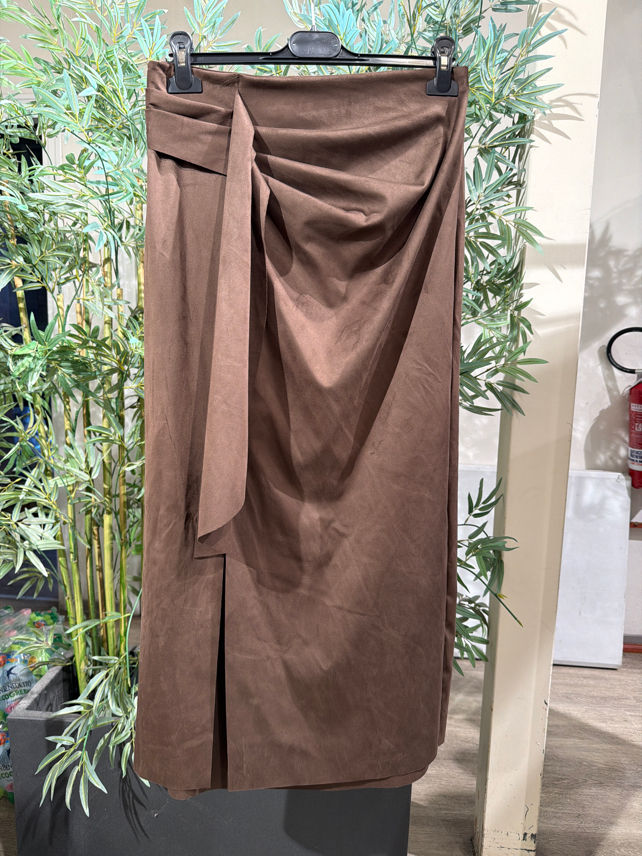 Midi Pencil Skirt with Ruching