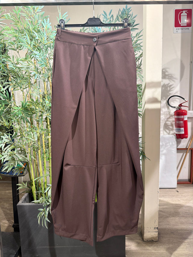 Wide-Leg Pleated Trousers