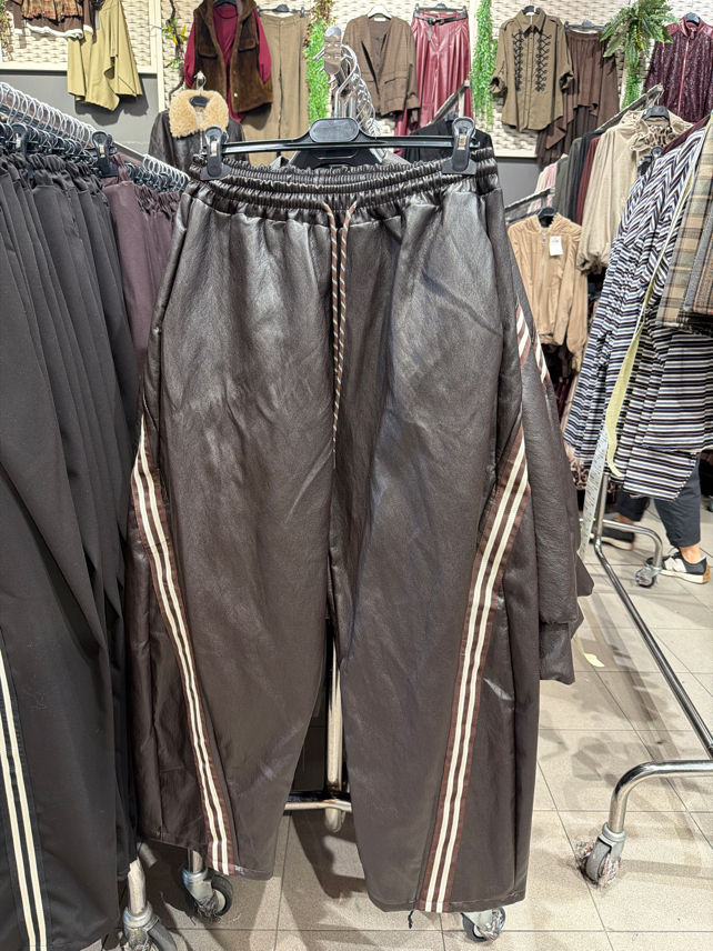Eco-Leather Jogger Trousers