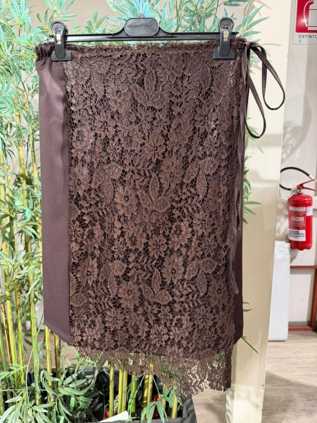 Midi Wrap Lace Skirt