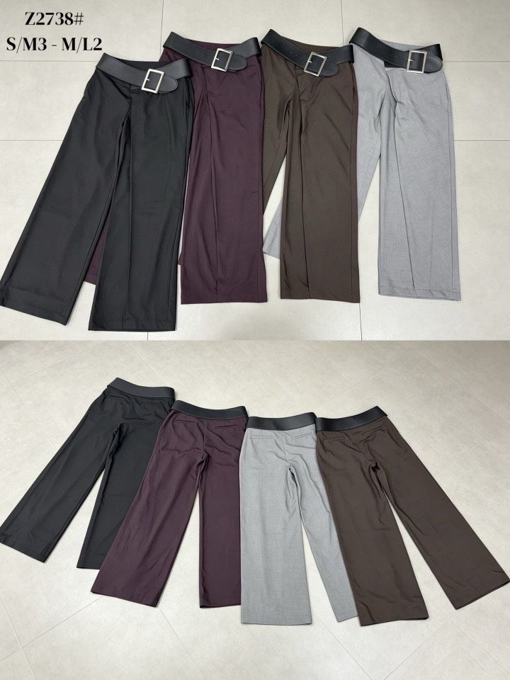 Wide-leg Trousers with Waist Belt