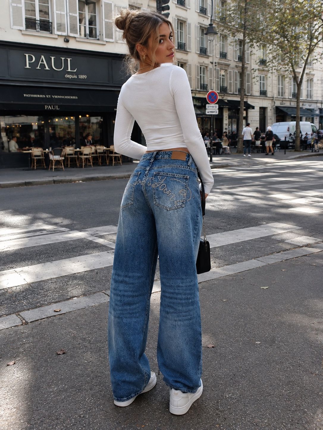 Wide Studded Jeans