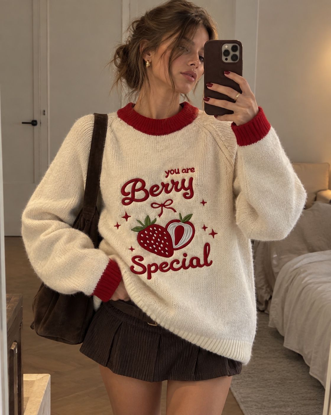Oversized Sweater with Slogan