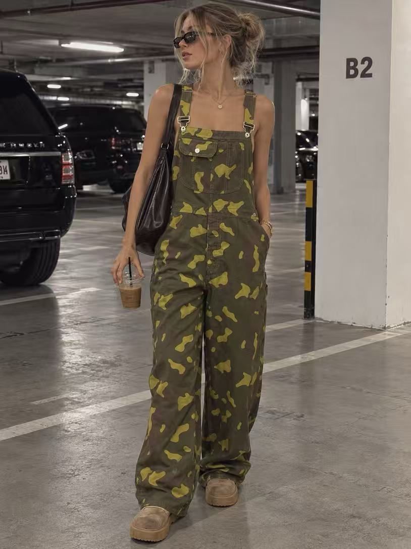 Camouflage Denim Jumpsuit