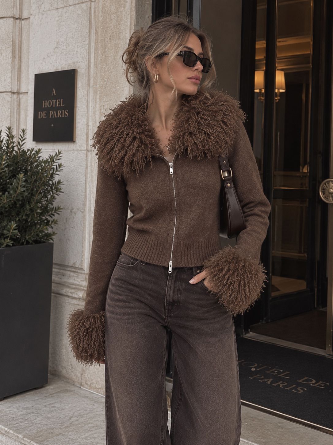 Fitted Cardigan with Fringe