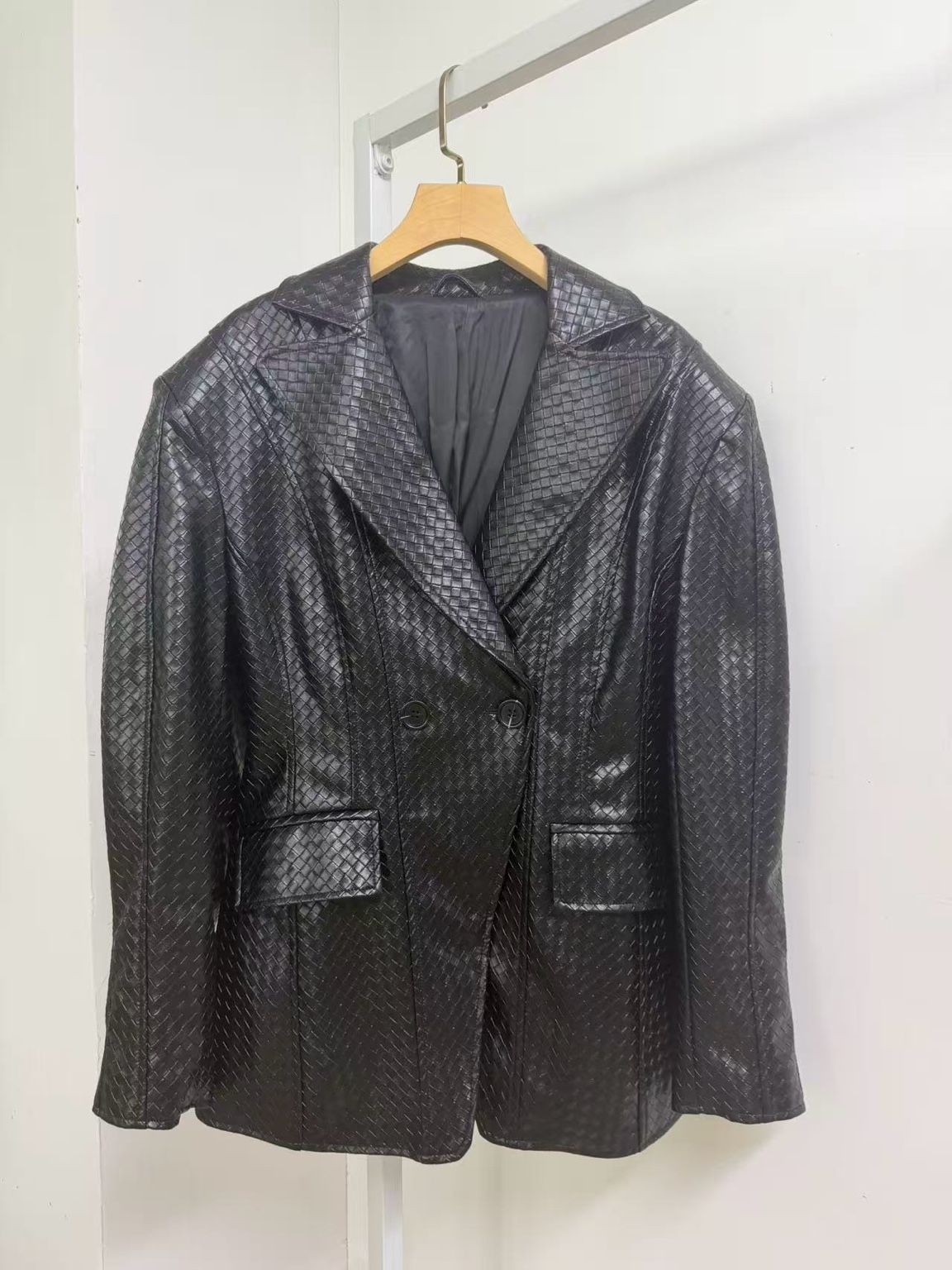 Faux Leather Blazer Jacket