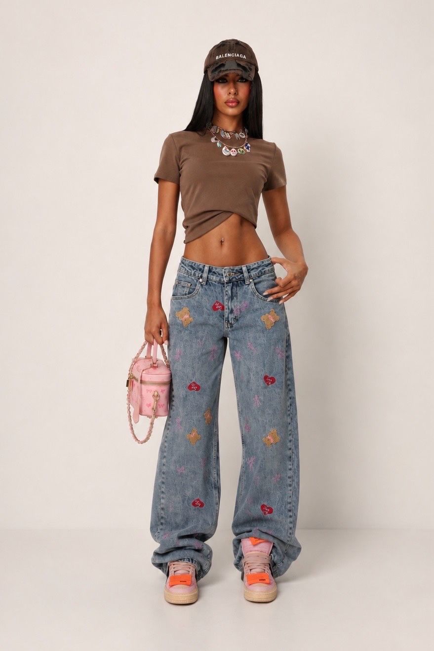 Wide Printed Trousers