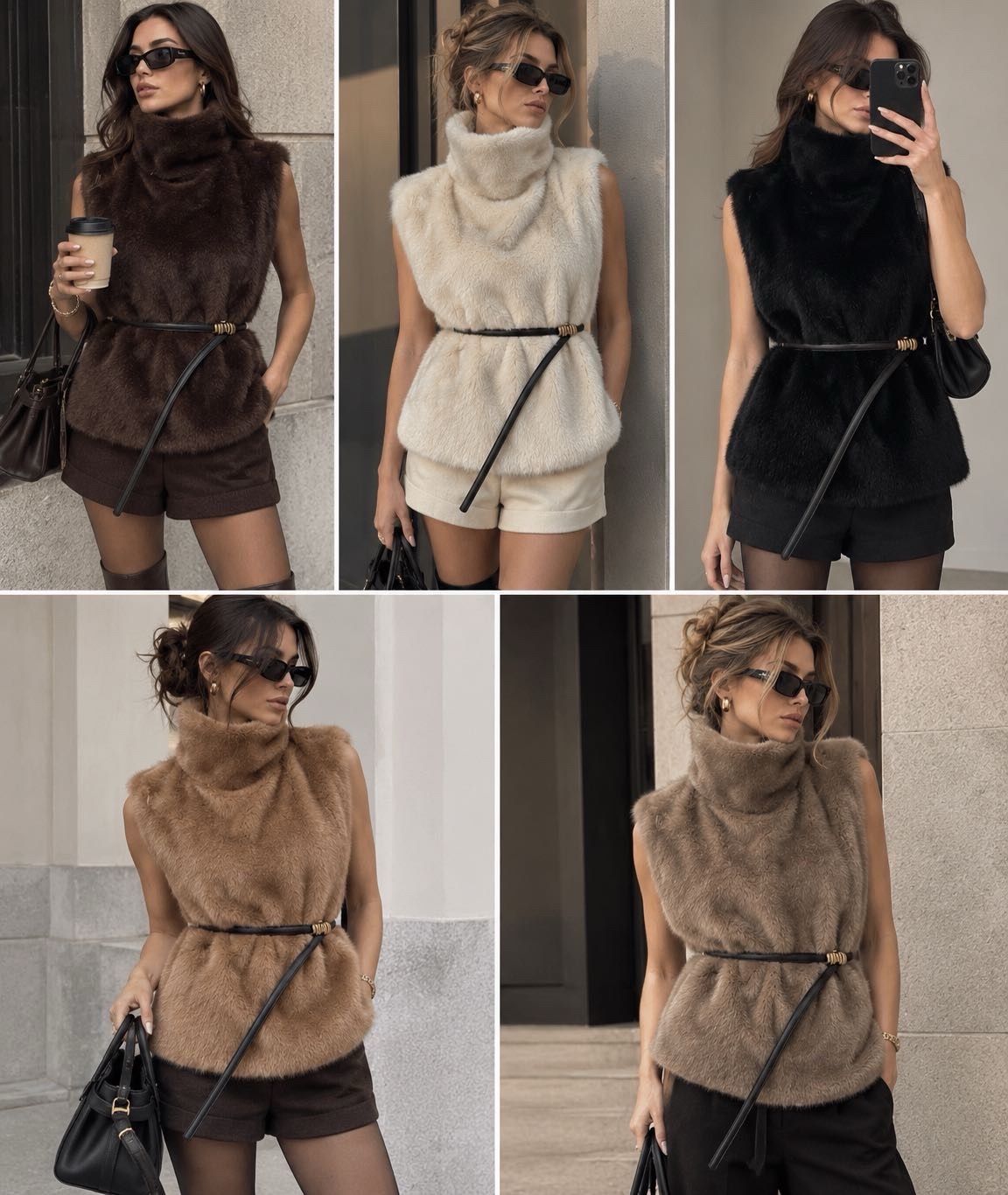 Plush Belted Vest