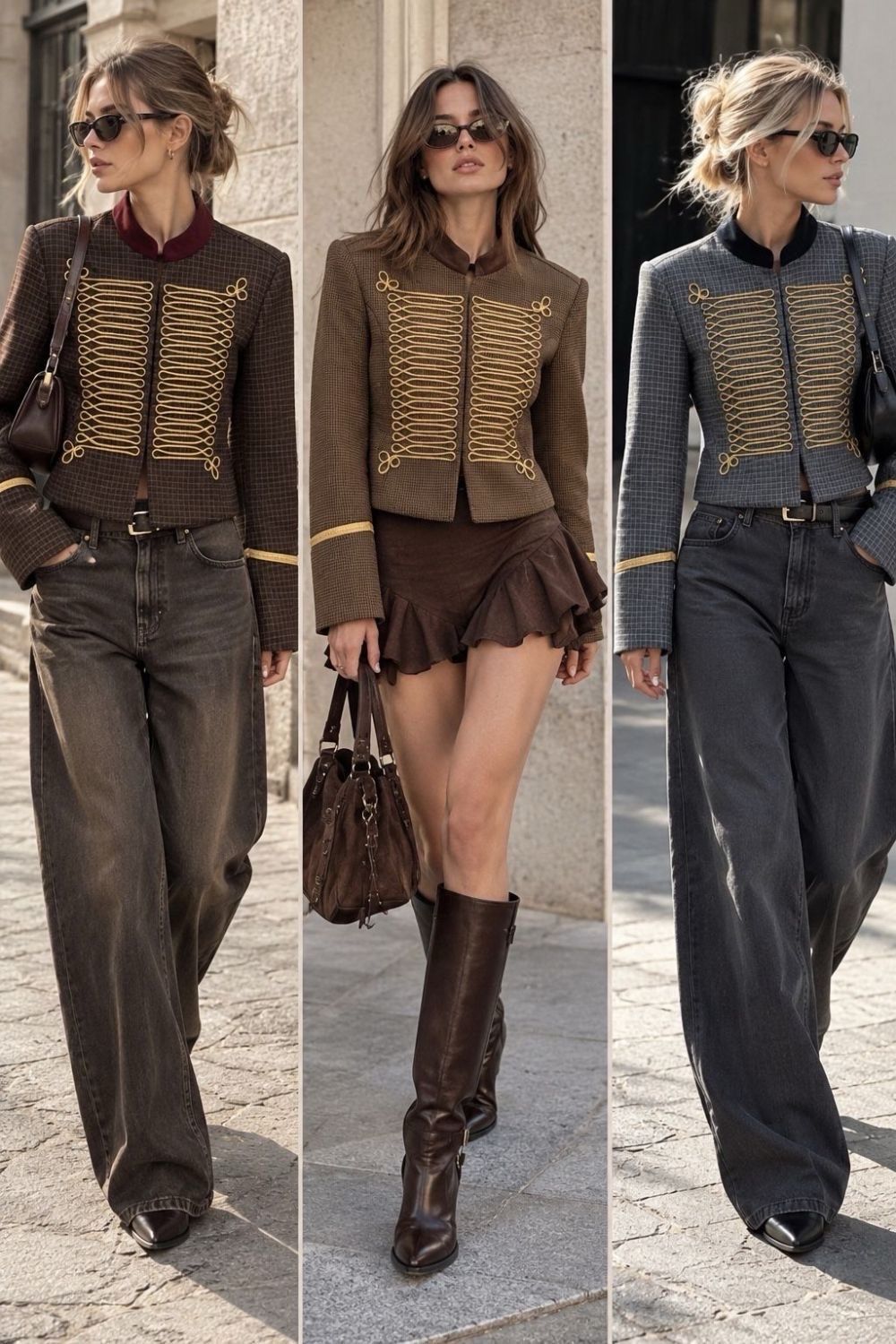Cropped Jacket with Stand Collar