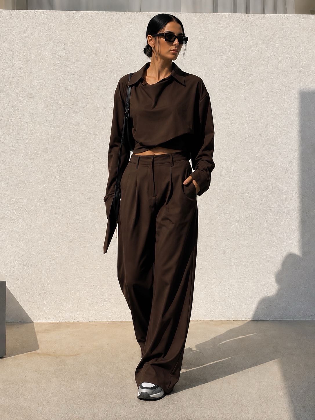 Oversize Set with Shirt Collar