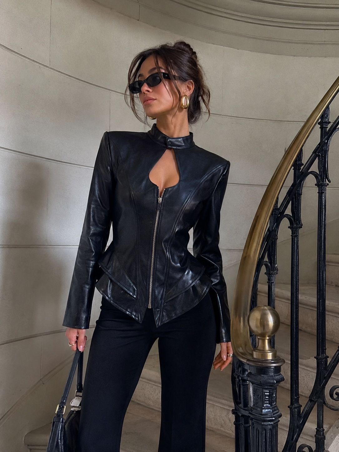 Fitted Jacket with Stand Collar