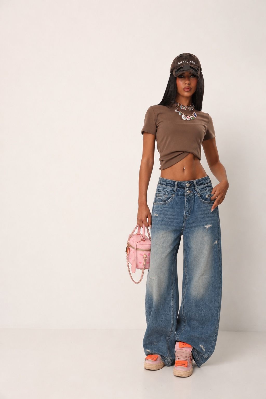 High‑Waist Wide‑Leg Jeans