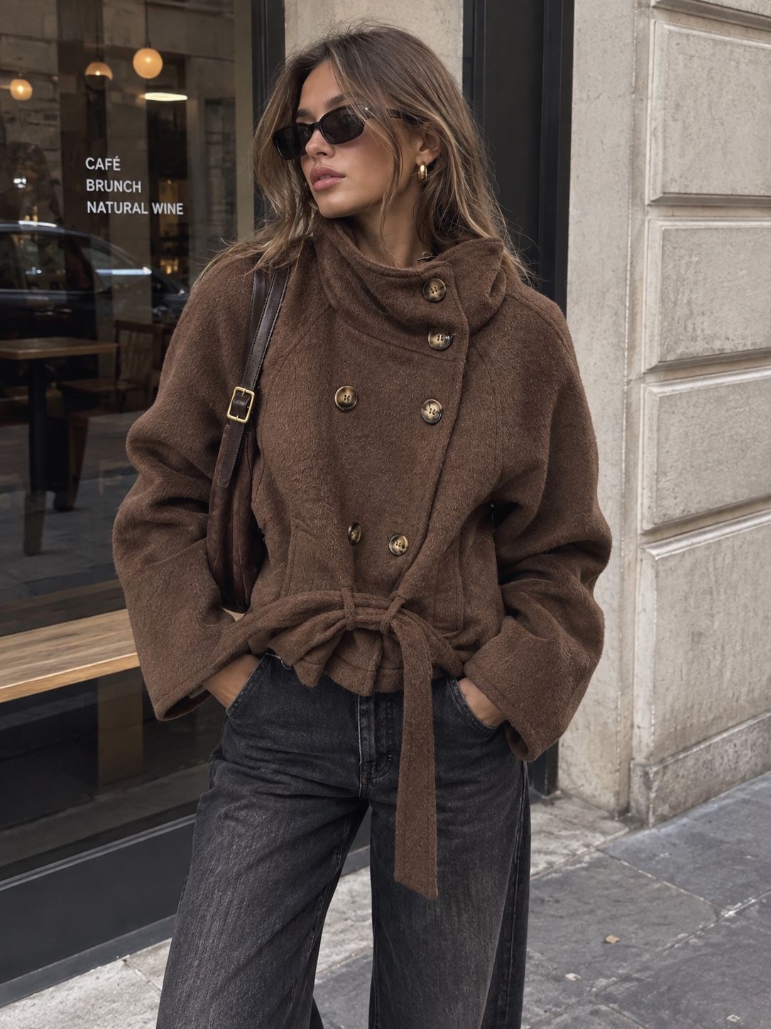 Belted Coat-Style Jacket