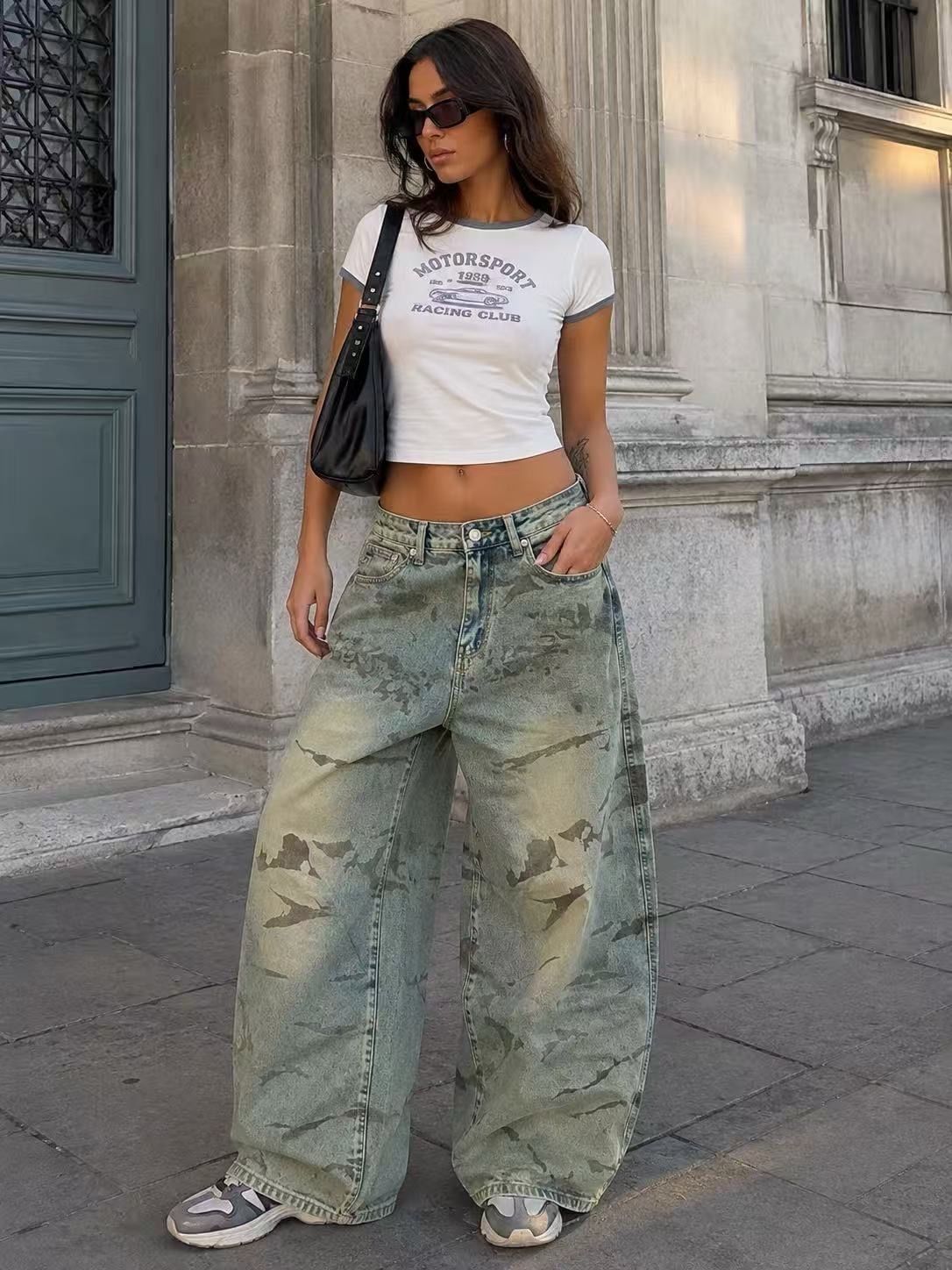 Wide Printed Trousers