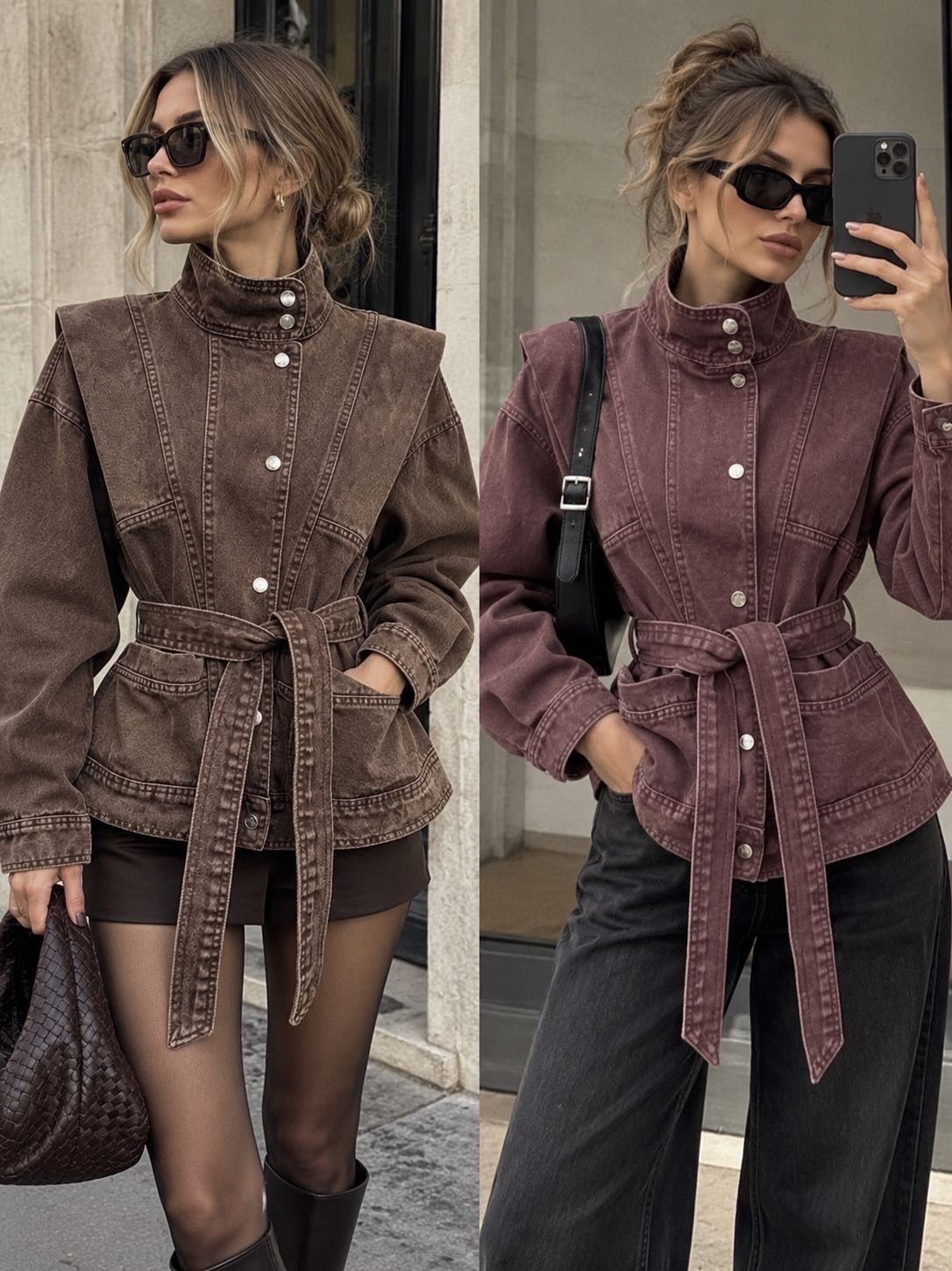 Striped Stand-Collar Jacket