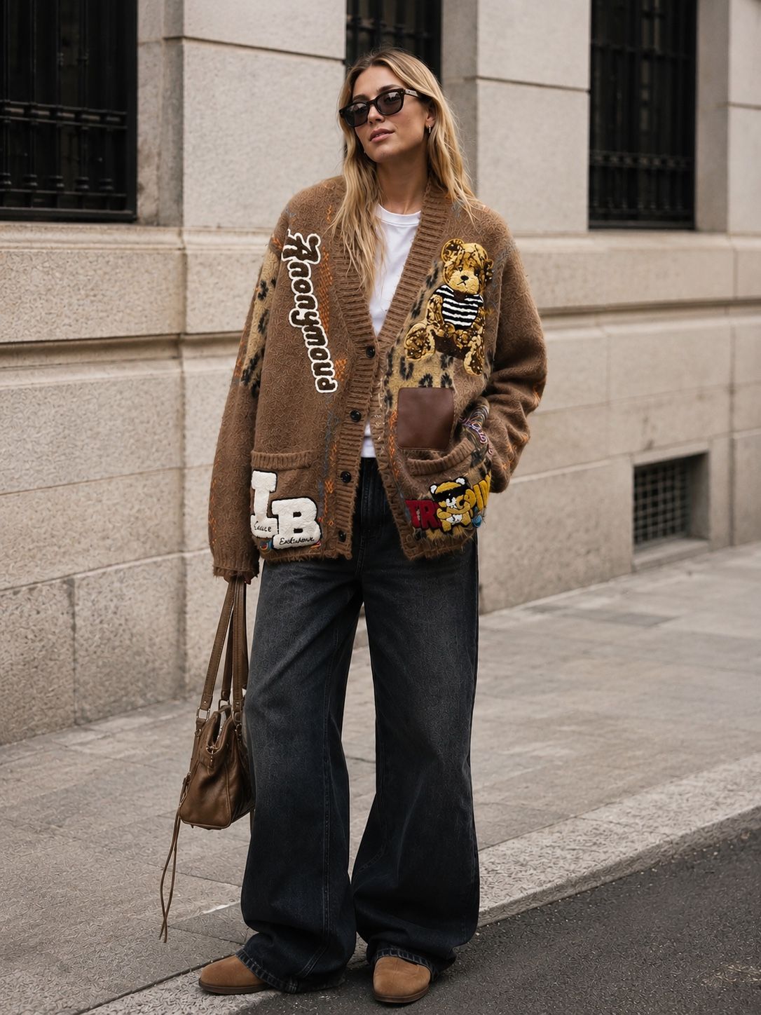 Oversize Embroidered Cardigan