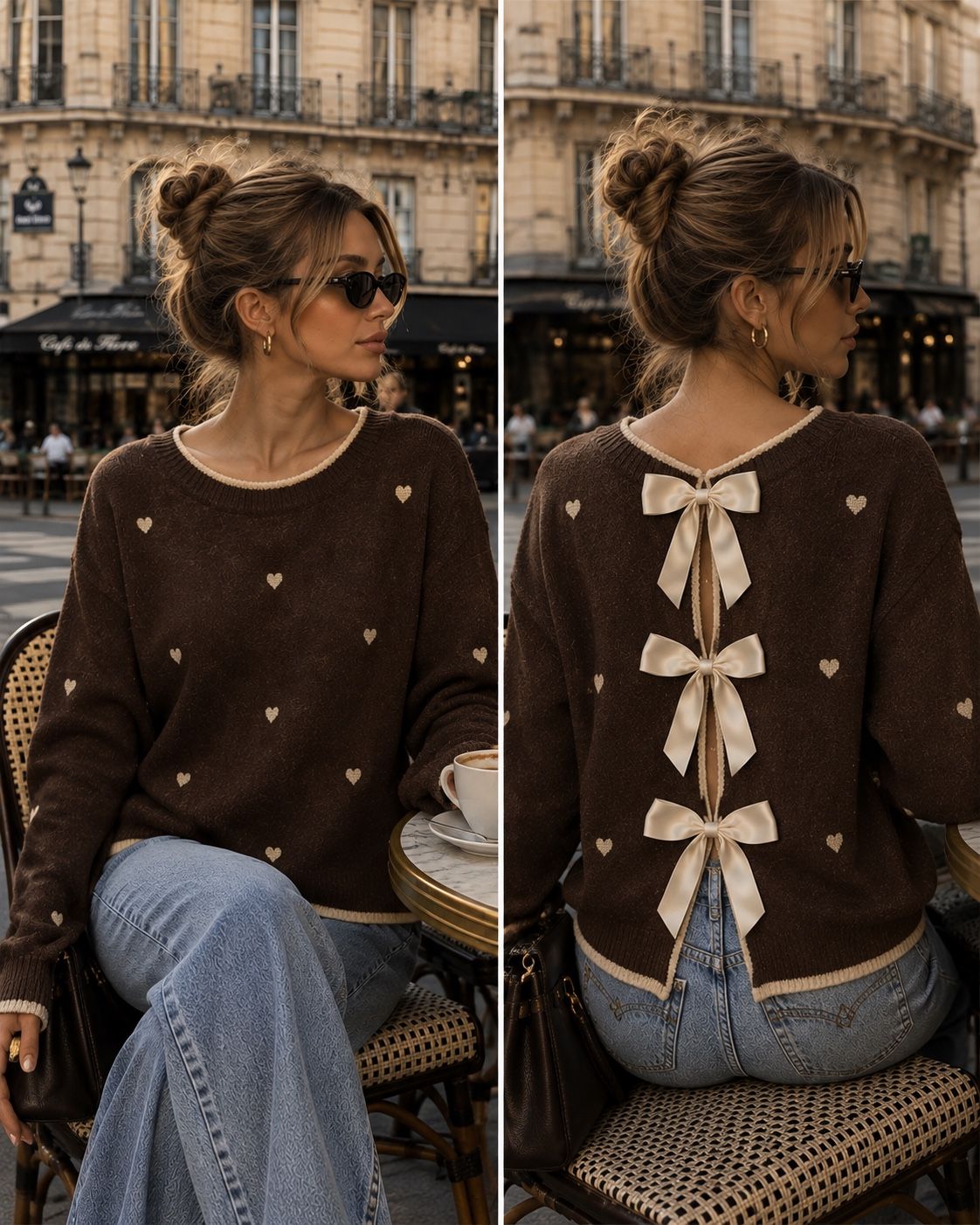Bow-Back Knit Sweater