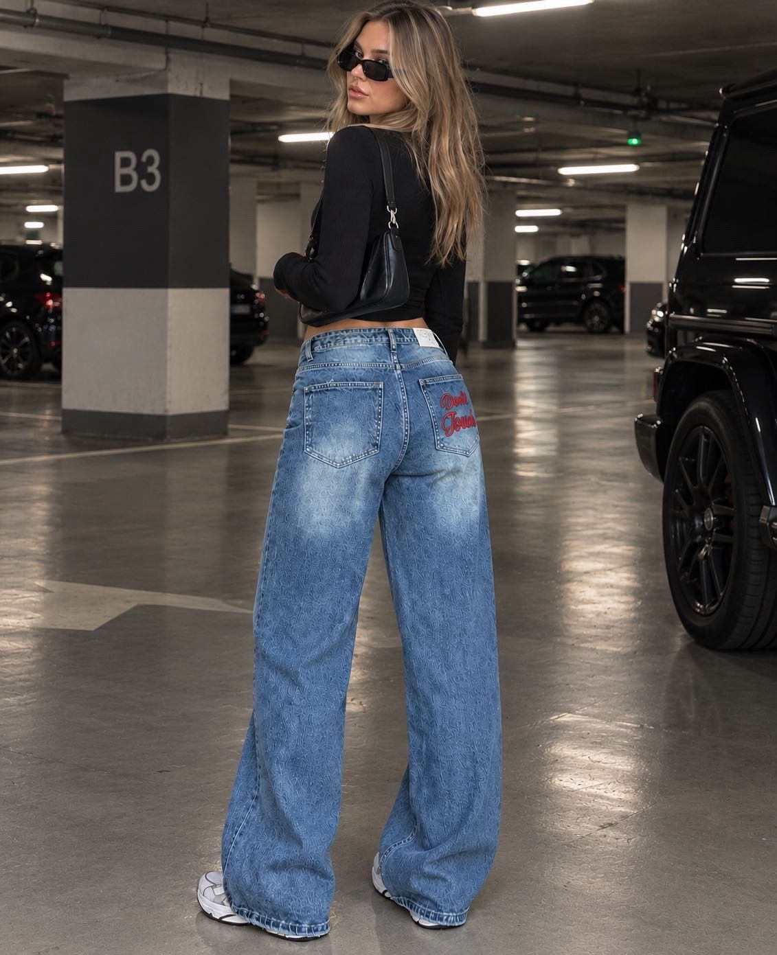 High‑Waist Wide‑Leg Jeans