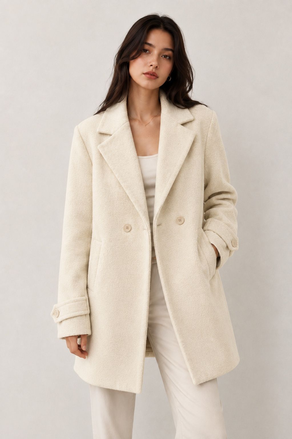 Tailored Double-Breasted Midi Coat