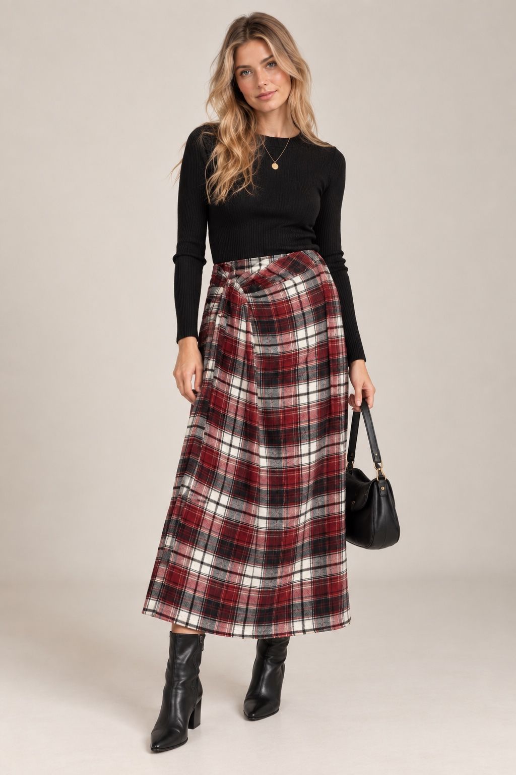 A-line Midi Skirt with Bow