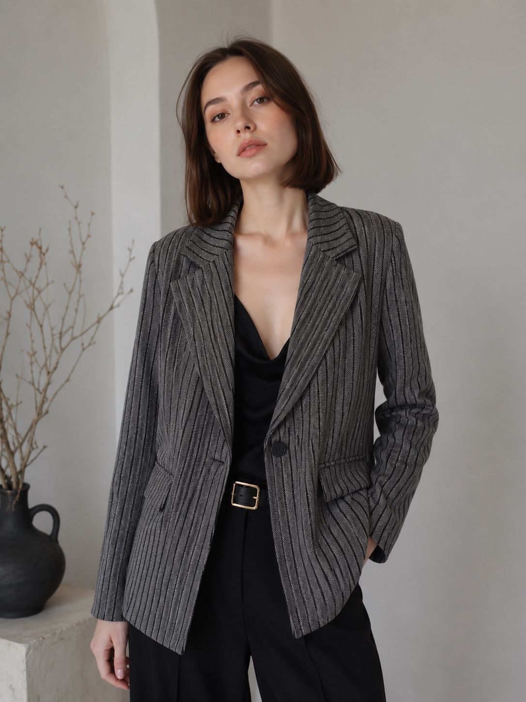 Tailored Striped Blazer