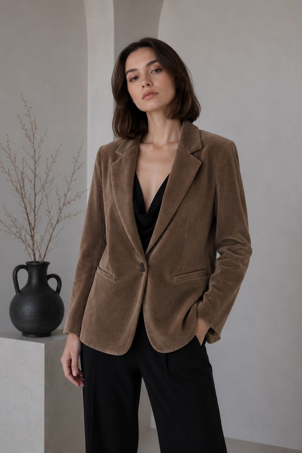 Tailored Hip-Length Blazer