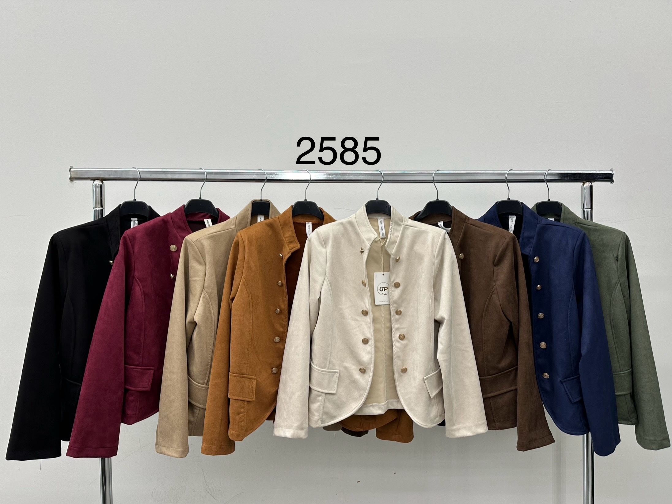 Short Stand-Collar Jacket with Buttons