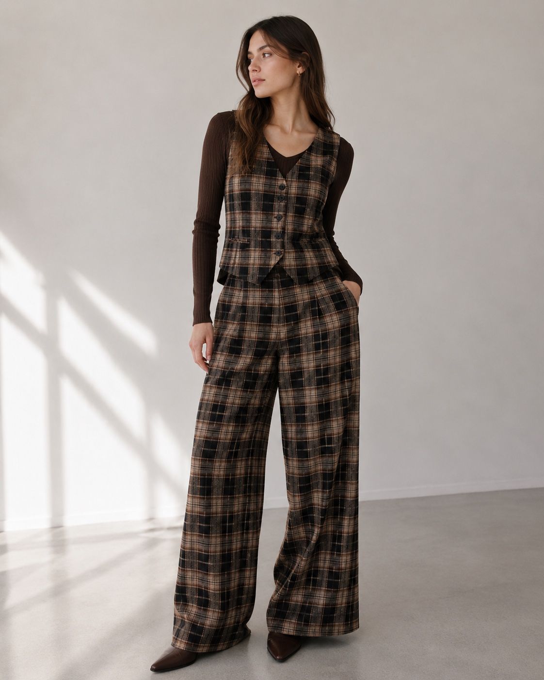 Tailored Checked Waistcoat