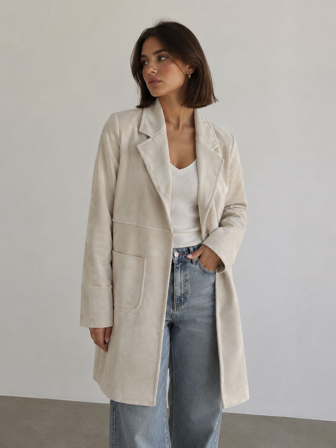 Straight Coat with Collar