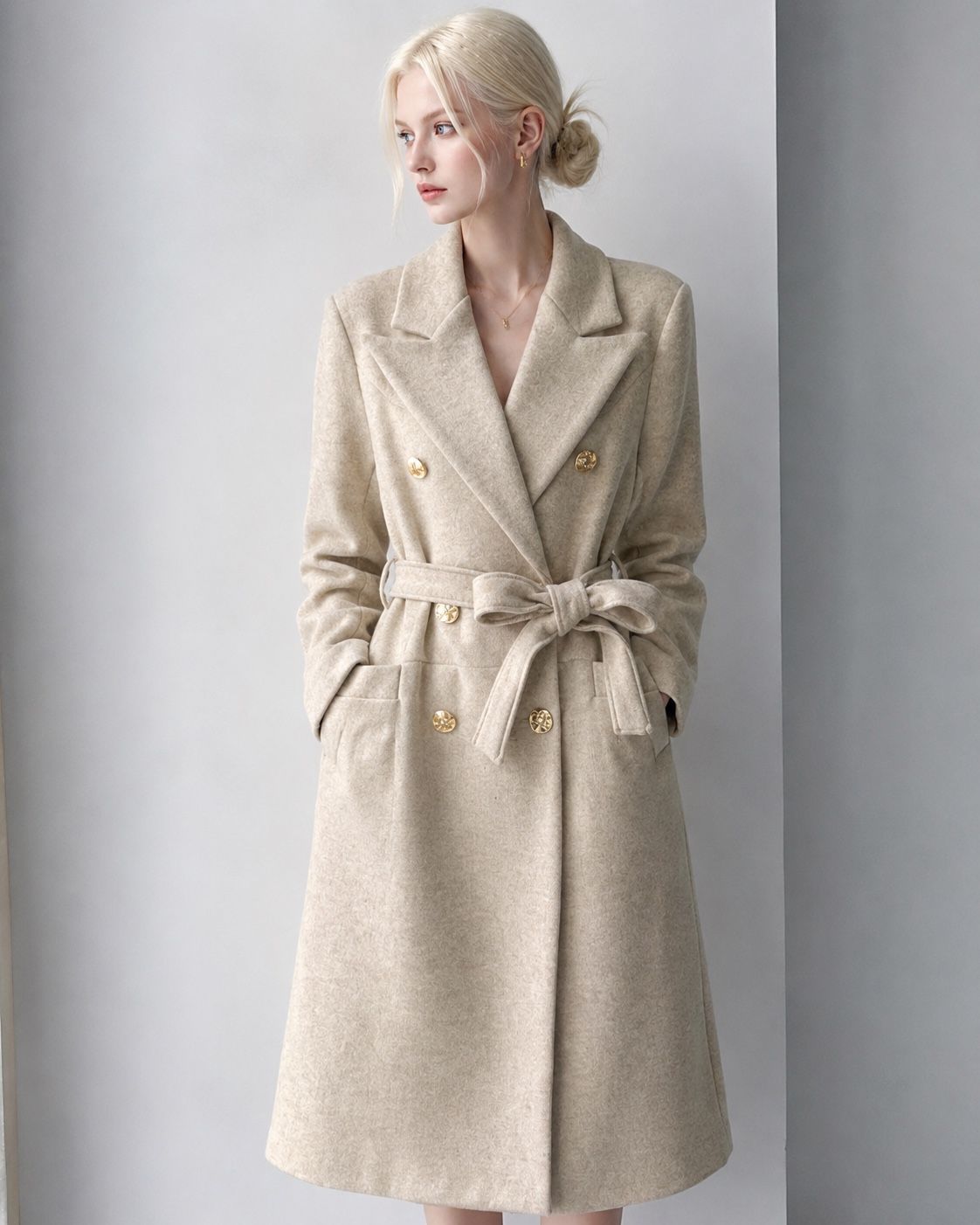 Tailored Midi Coat with Belt