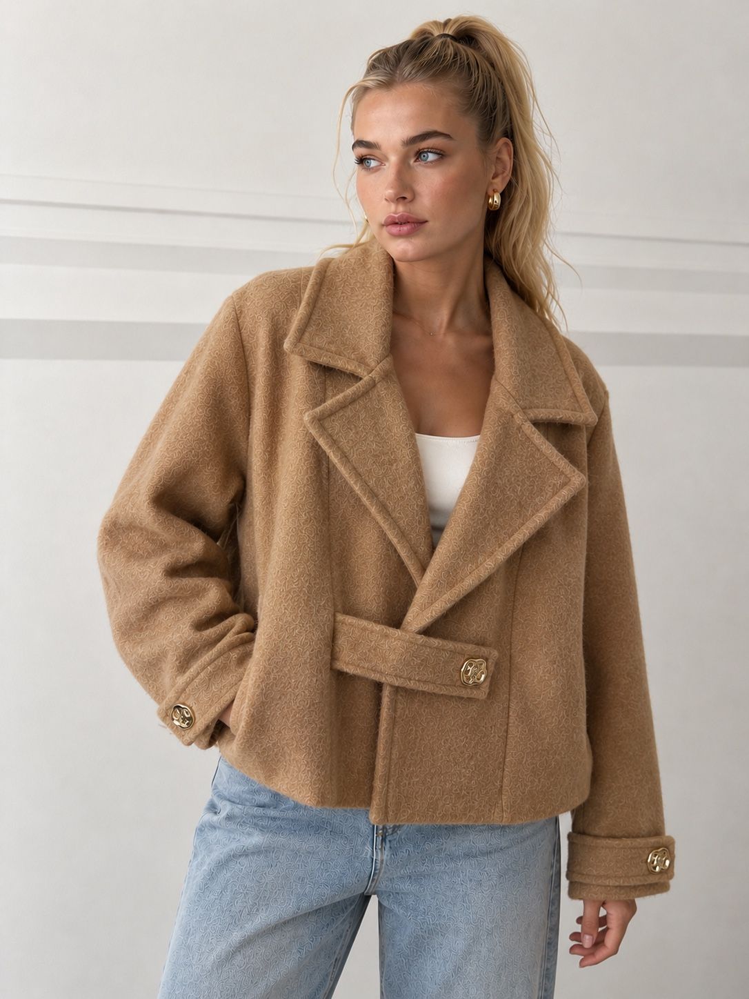 Cropped Collared Jacket