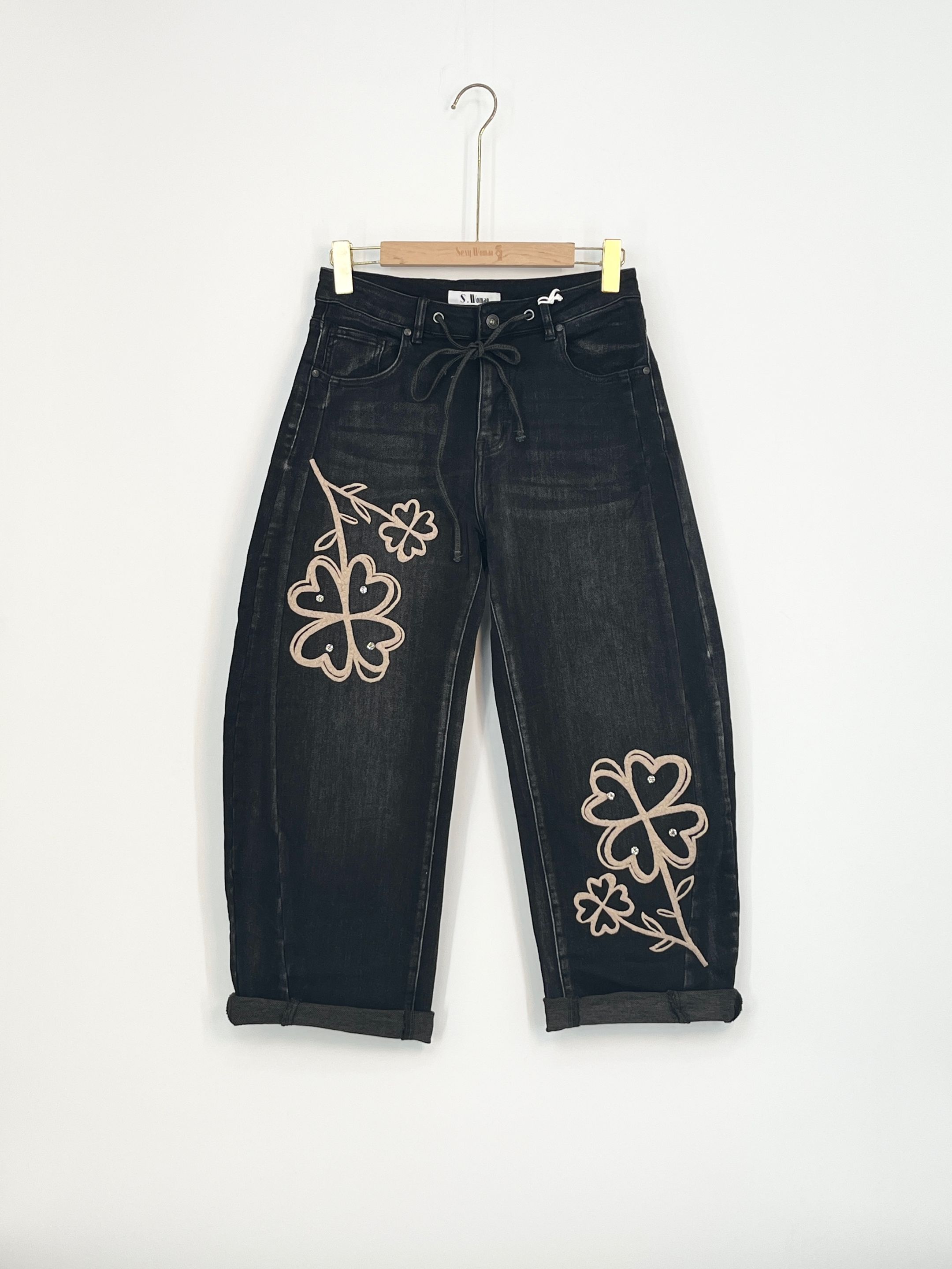 High‑Waisted Straight-Leg Jeans