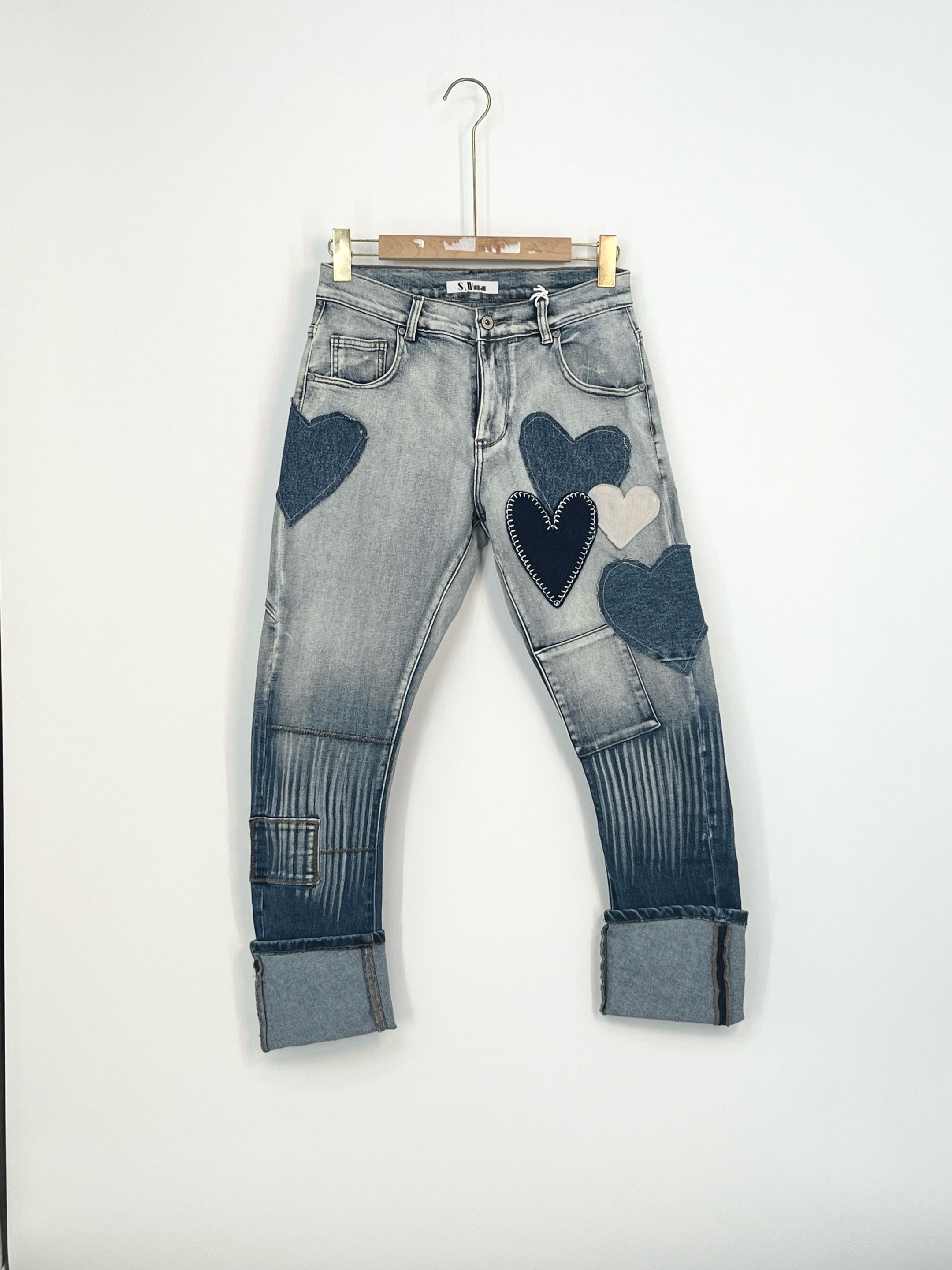Straight Jeans with Patch Details