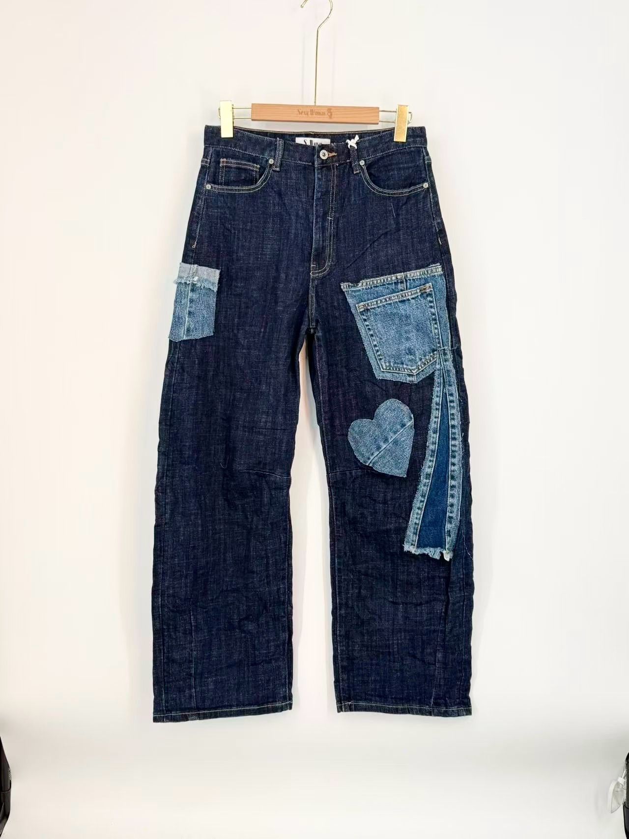 Straight Color‑Block Jeans