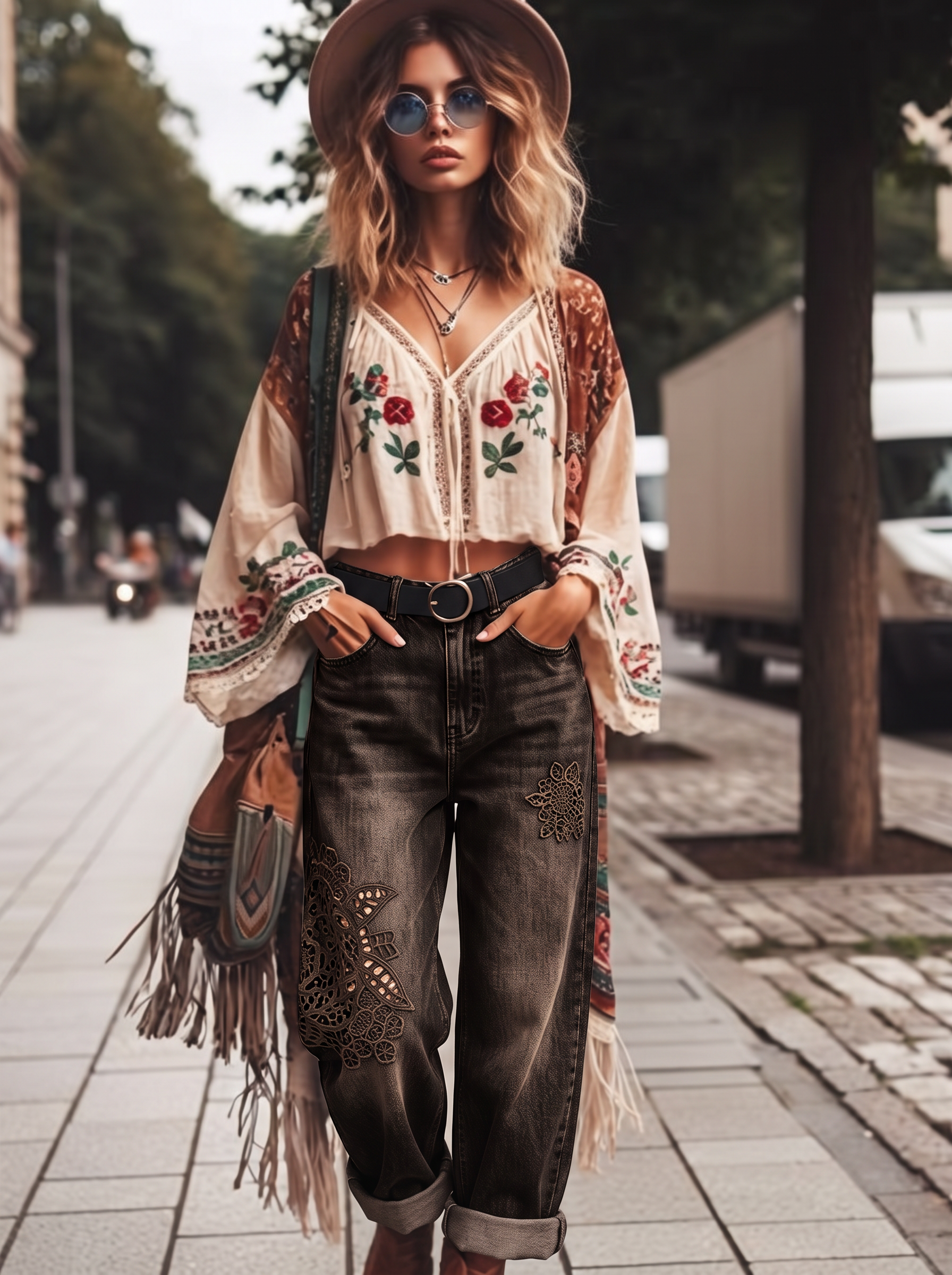 High‑Waist Wide‑Leg Trousers