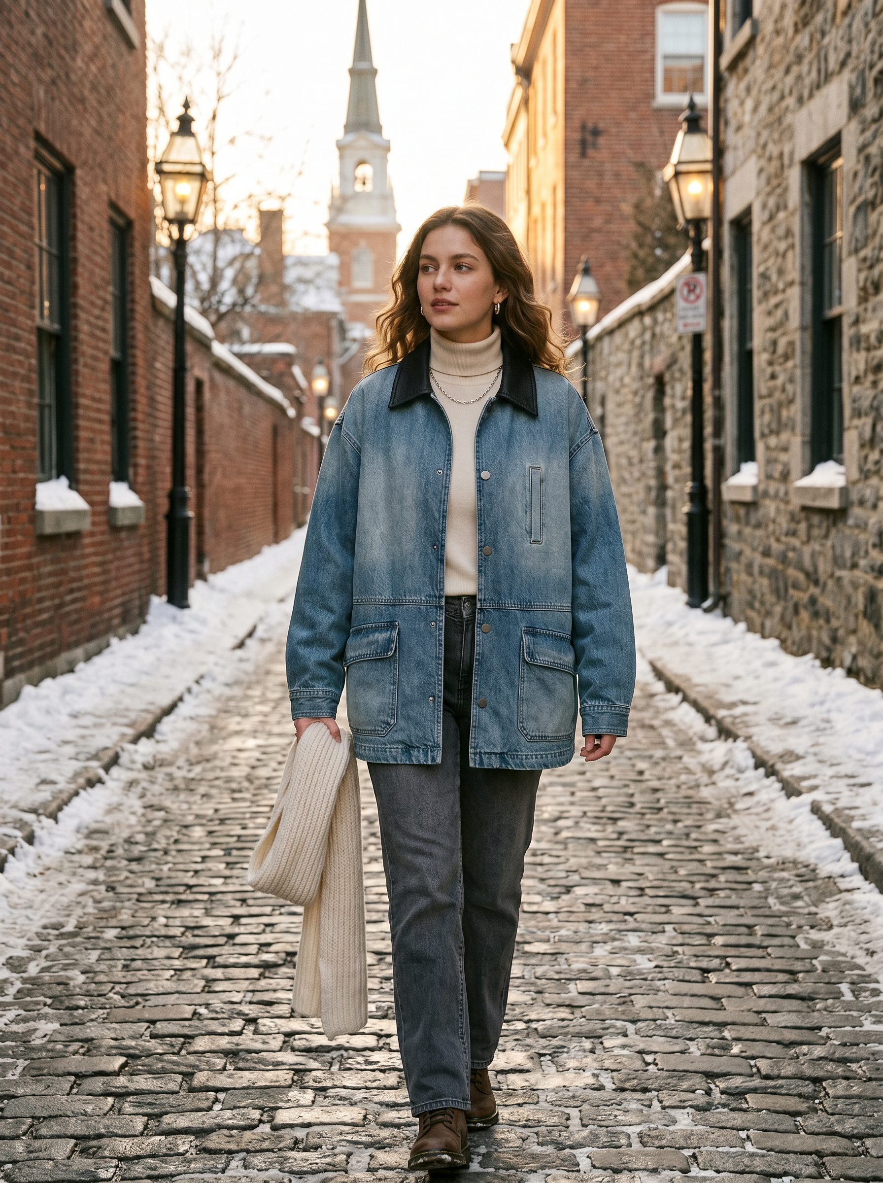 Oversize Longline Jacket with Collar
