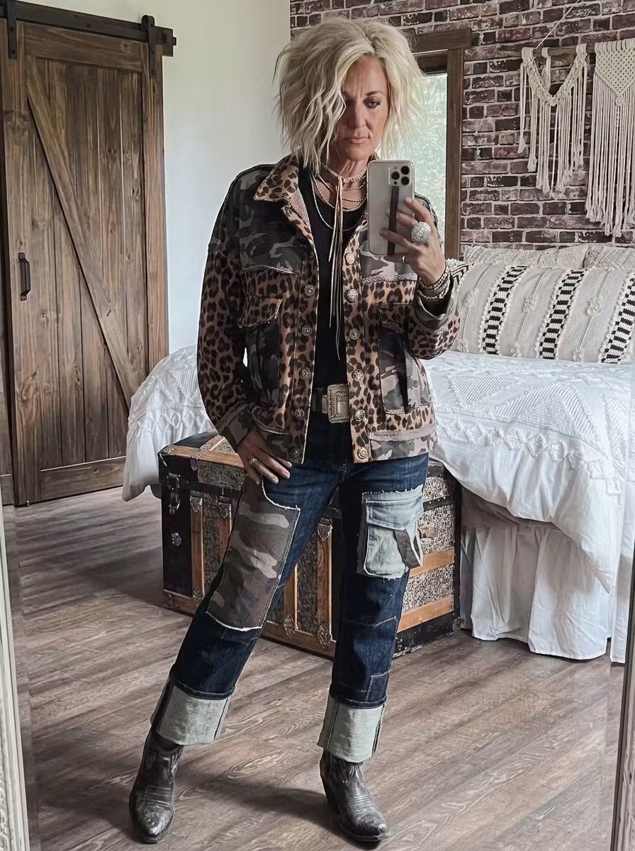 Cargo Jeans with Camouflage Panels