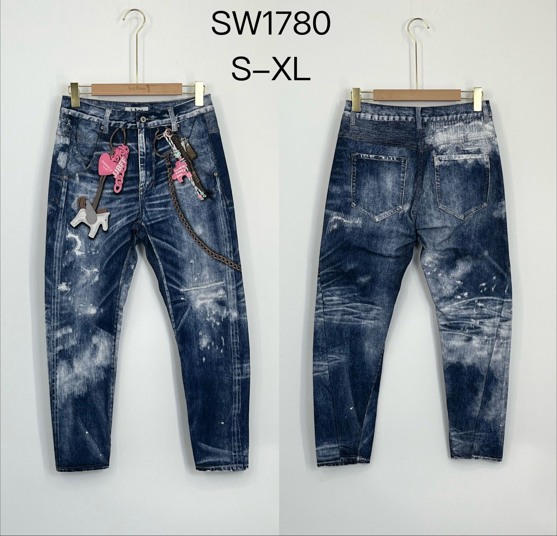 Straight Jeans with Studs