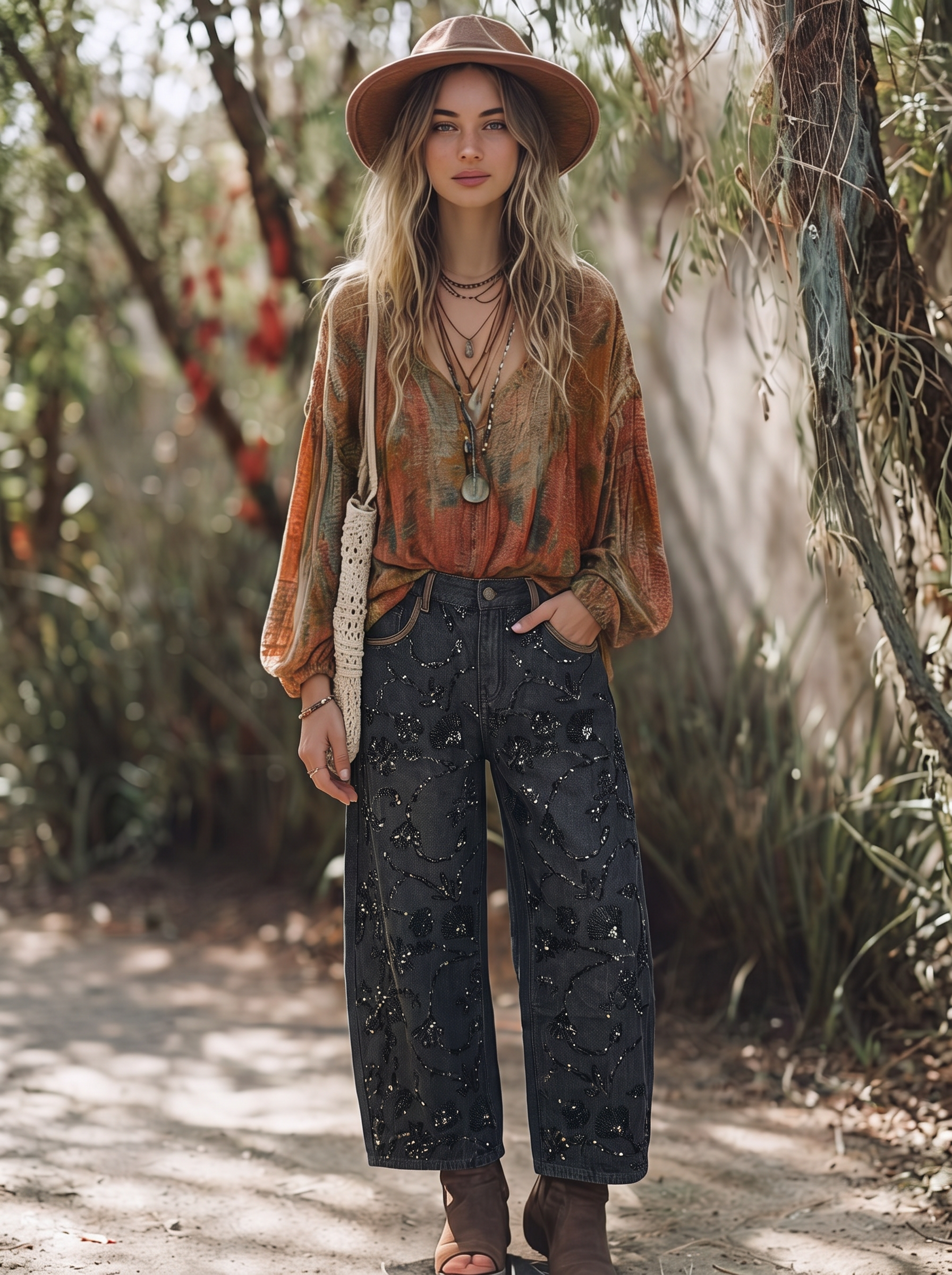 High‑Waist Wide Leg Jeans