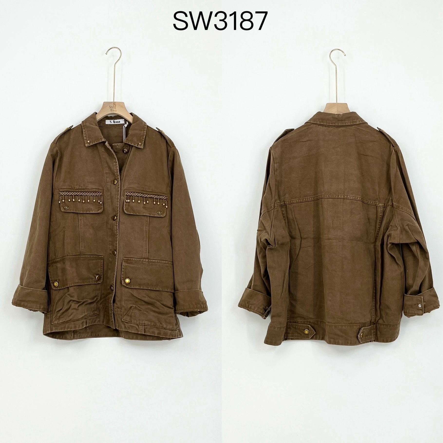 Relaxed Jacket with Shirt Collar