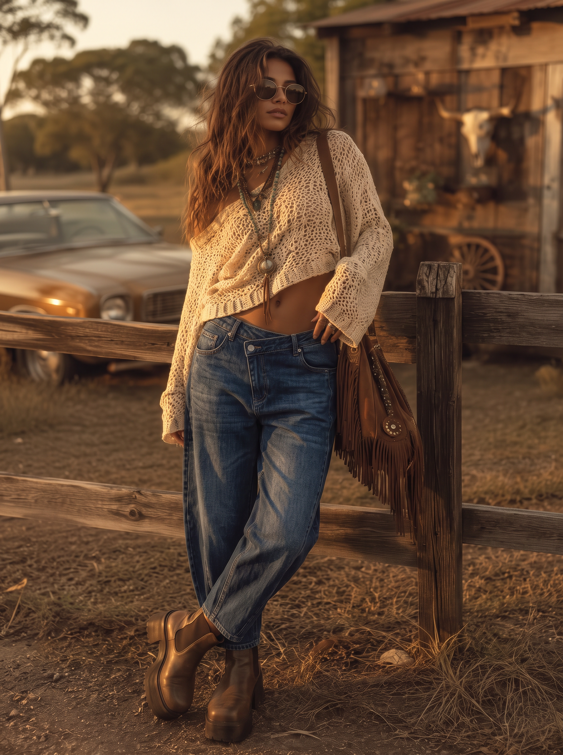 High-Waisted Straight Jeans