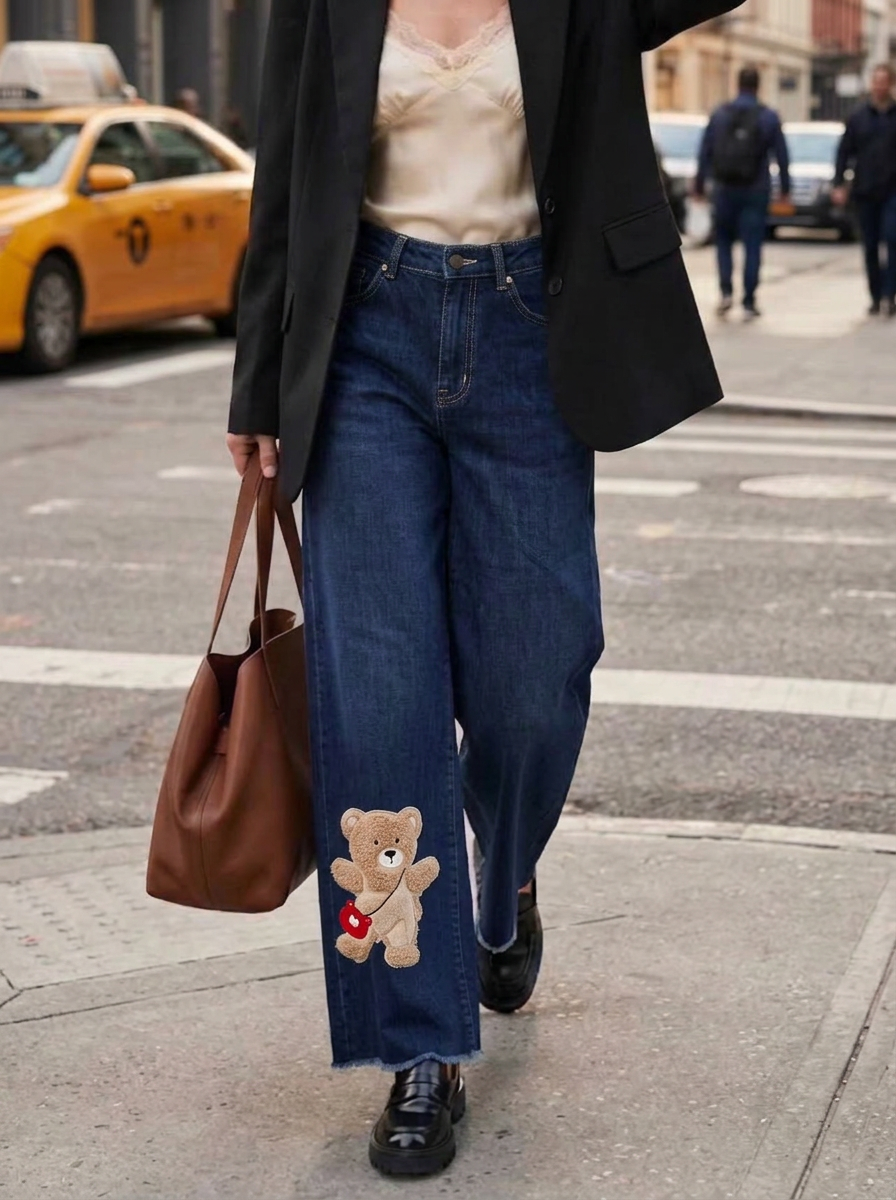 Wide-Leg Embroidered Trousers