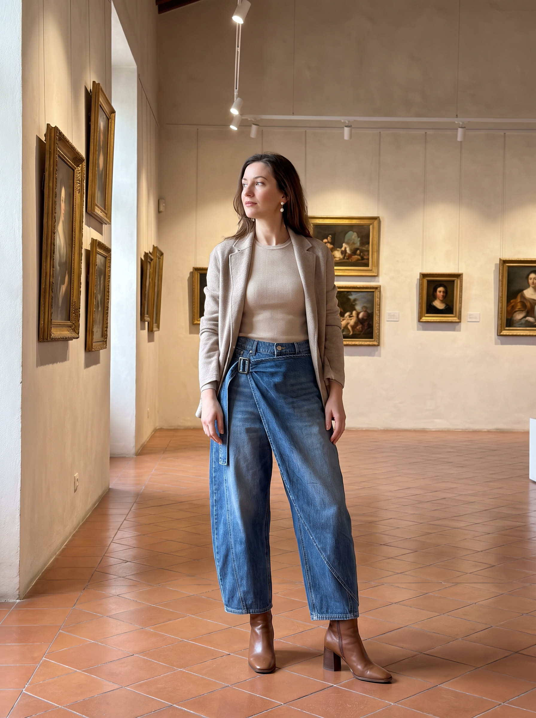 Regular Trousers with Wrap Front