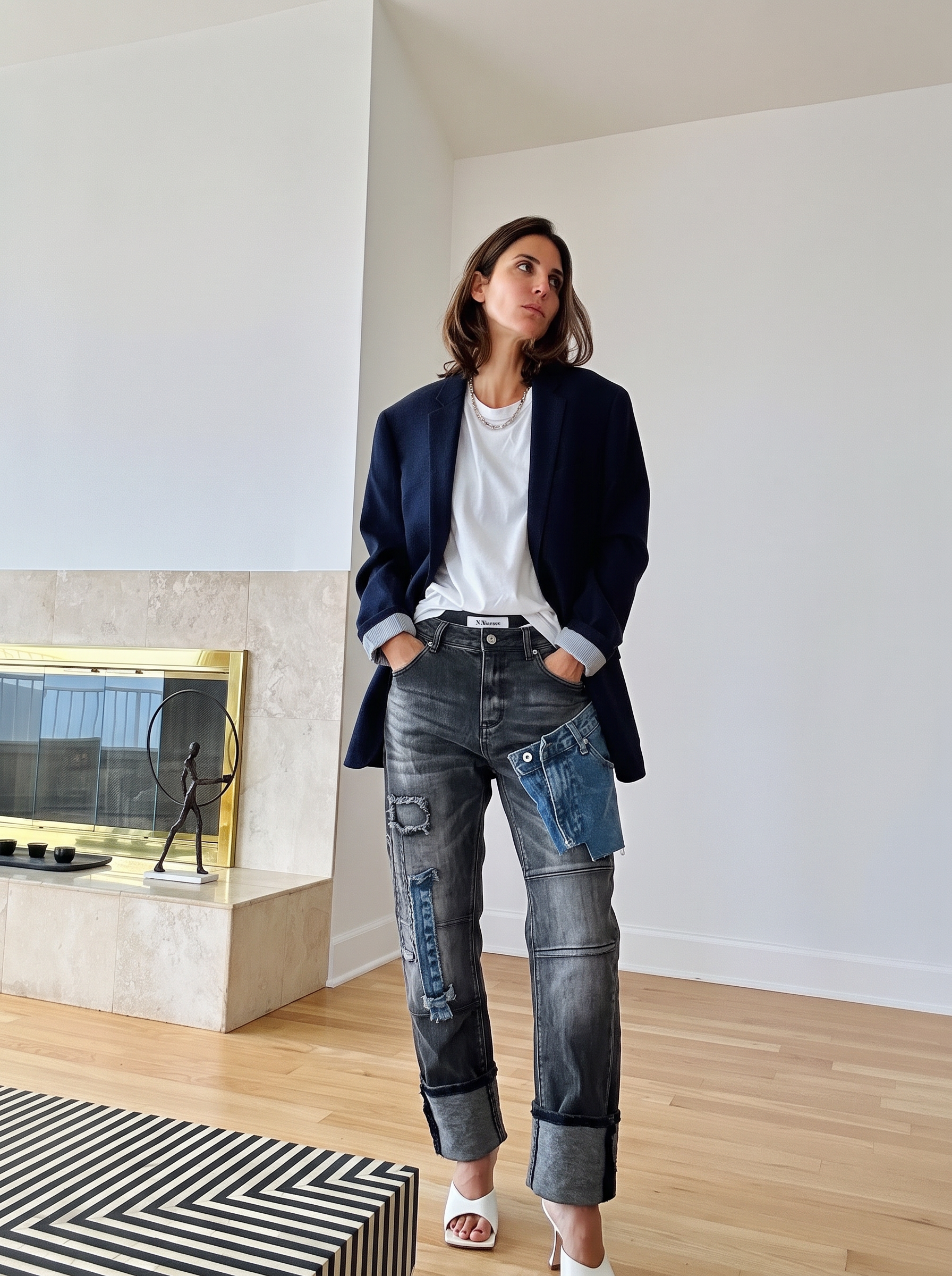 Skinny Jeans with Patchwork