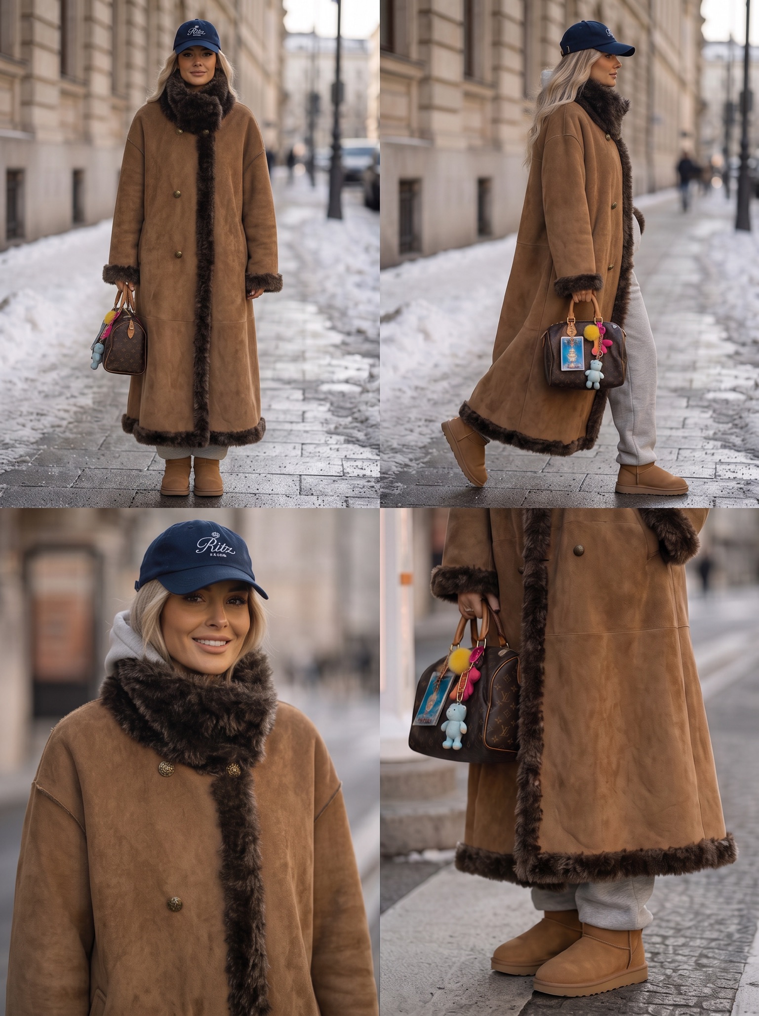 Maxi Coat with Faux-Fur Collar