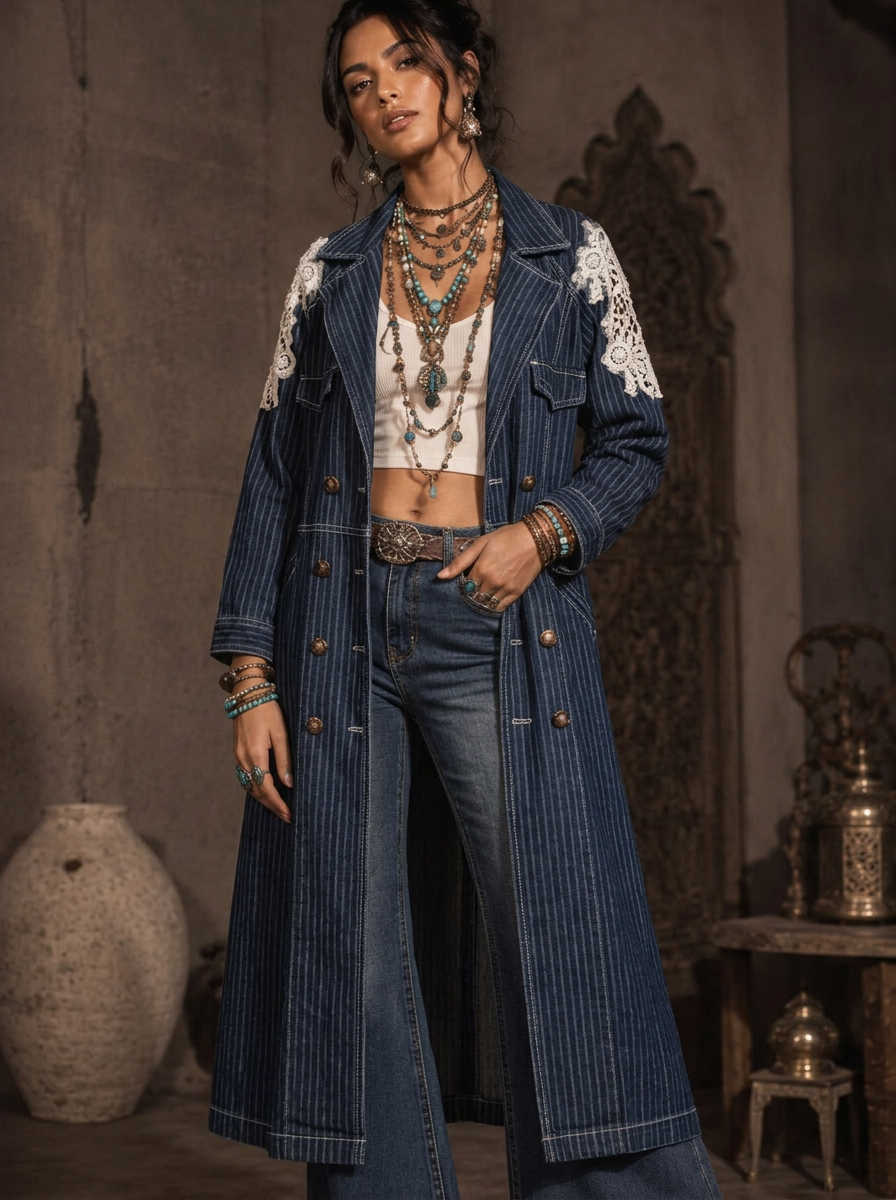 Loose Maxi Coat with Lapels