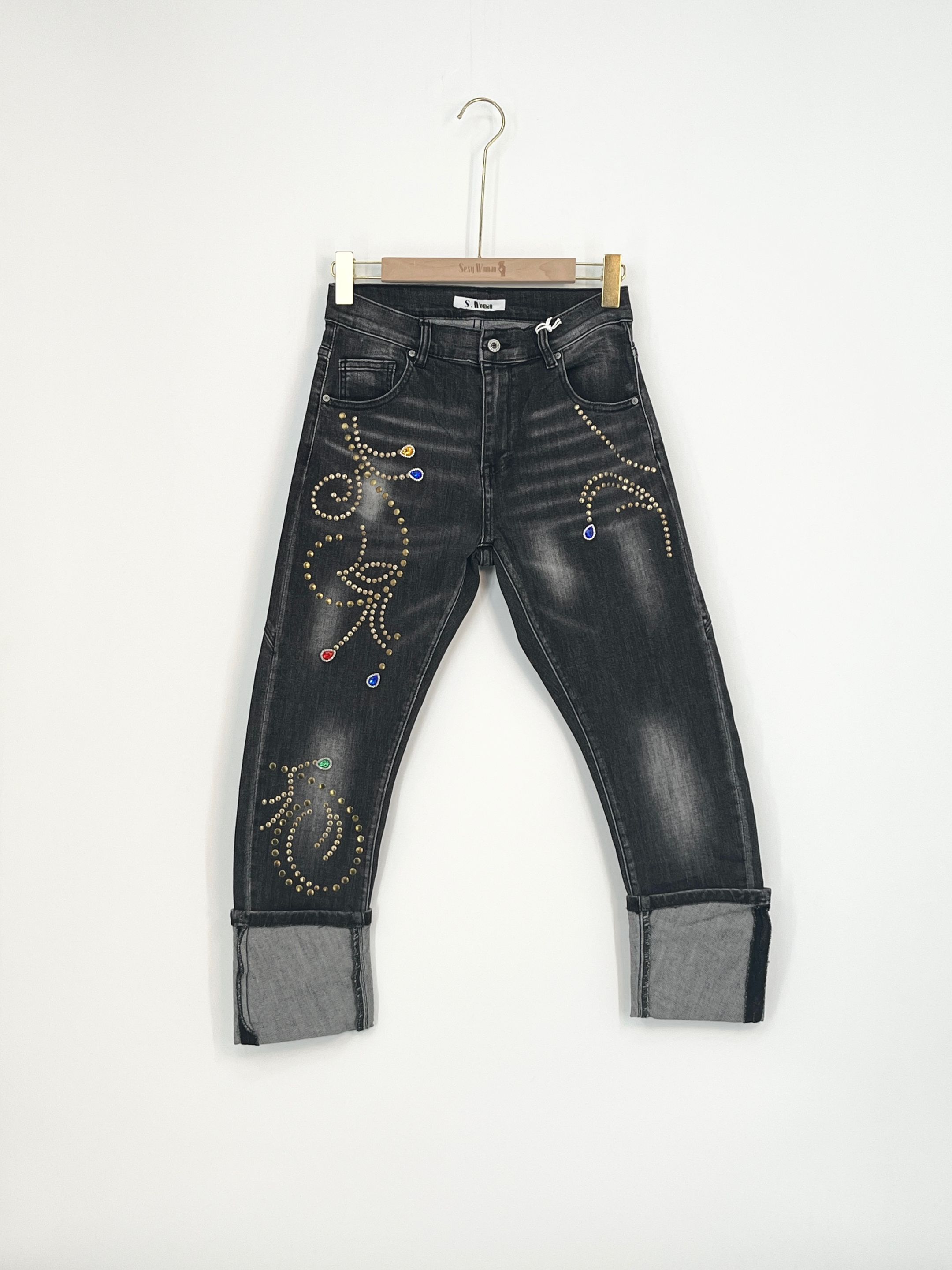 Straight Jeans with Studs