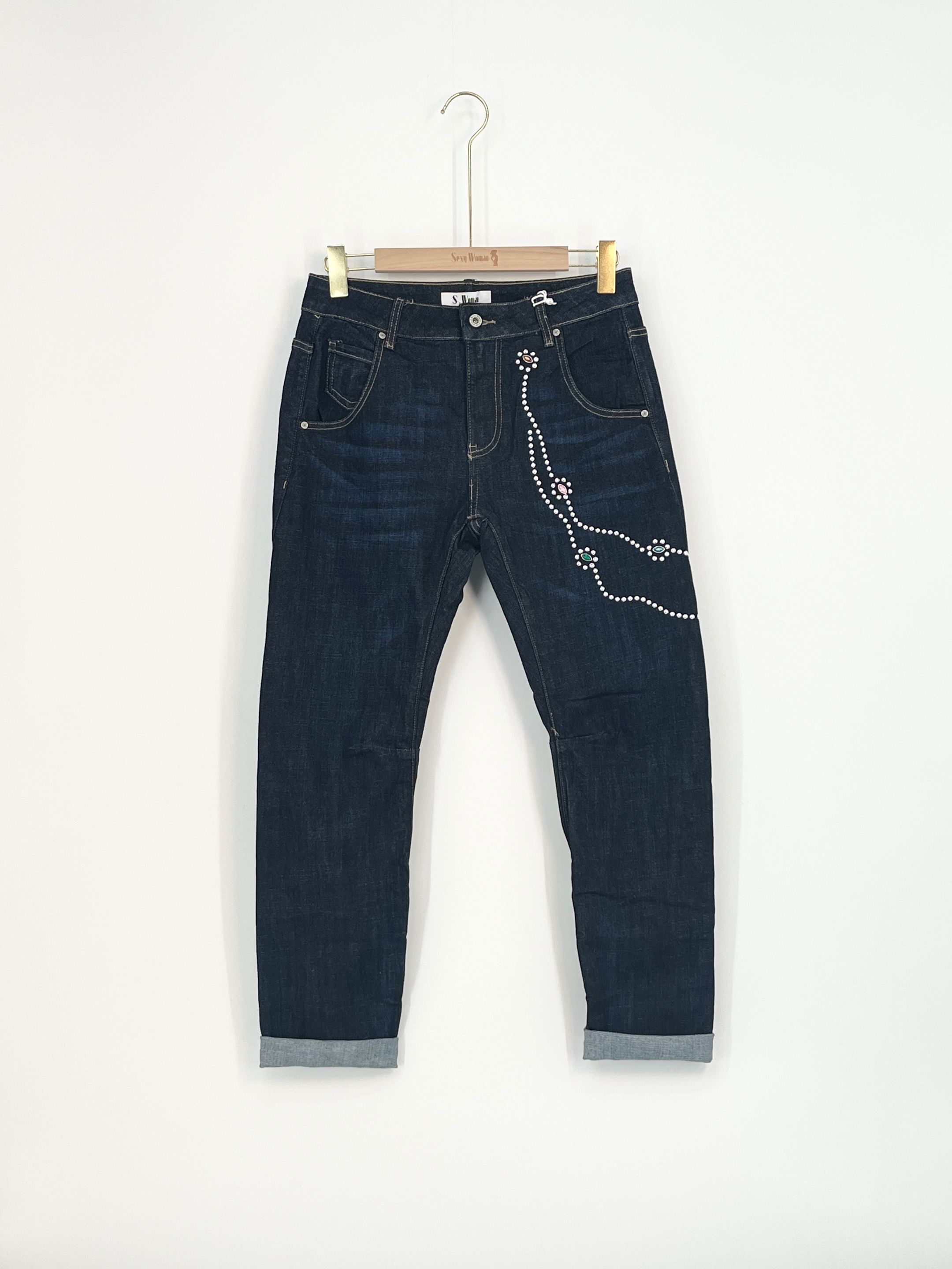 Slim Jeans with Stud Details