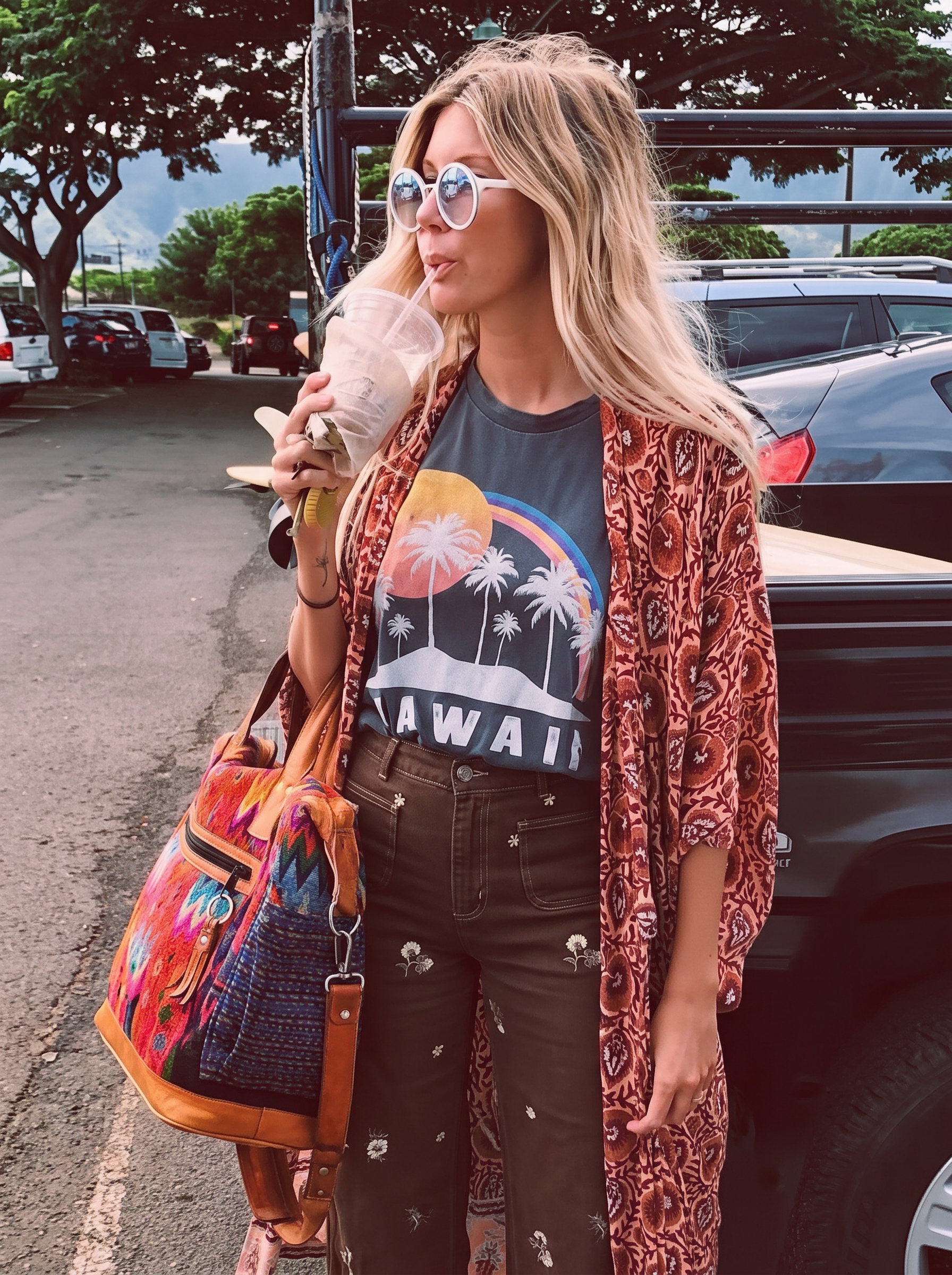 Wide Embroidered Jeans